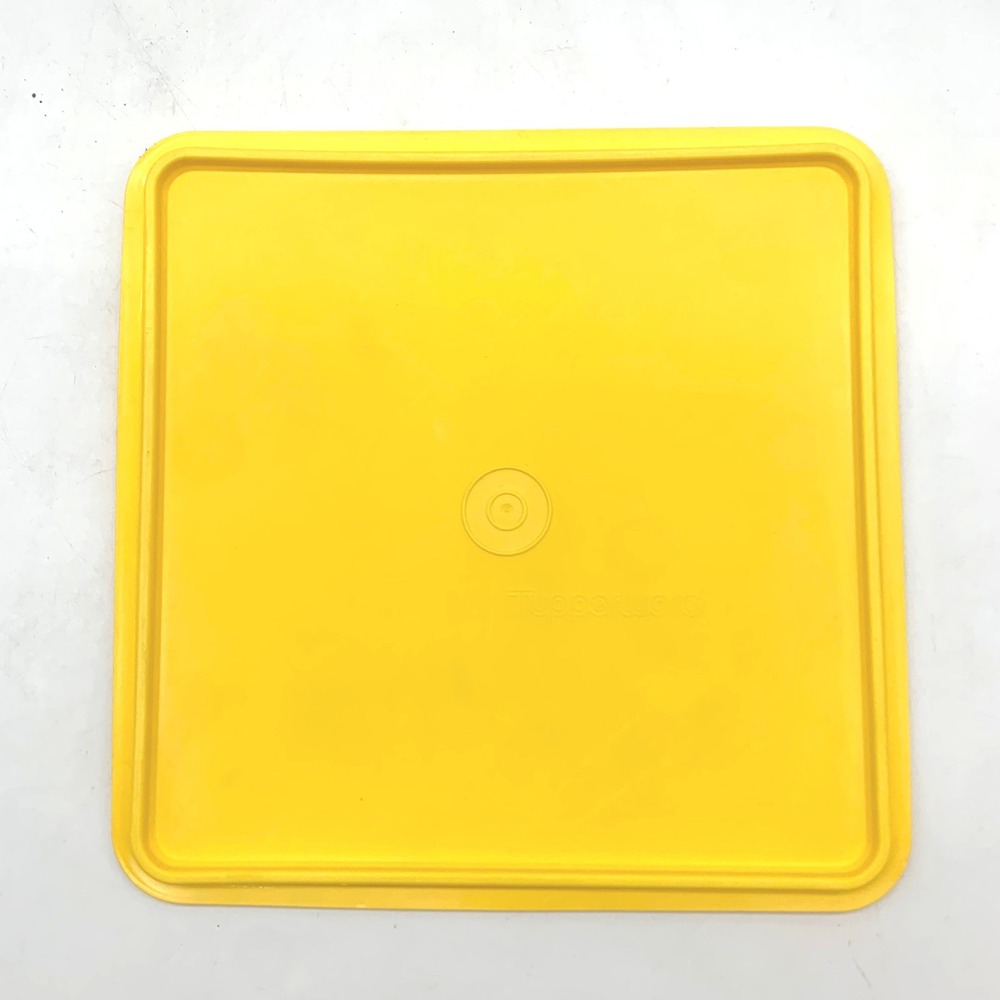 Tupperware Square Replacement Lid 515G-12 Yellow 10 Inch Seal